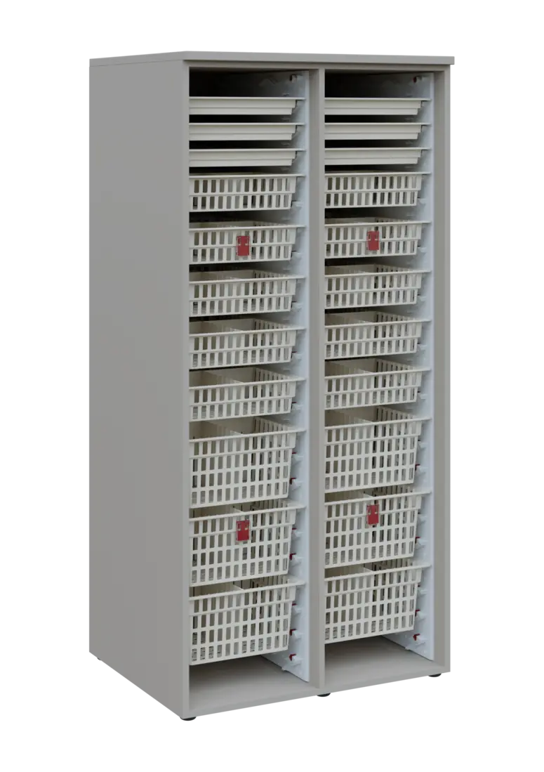 EUROMEDICA O - 90 ABS skříň léková boxová, otevřená, 1950x900x735, korpus šedý